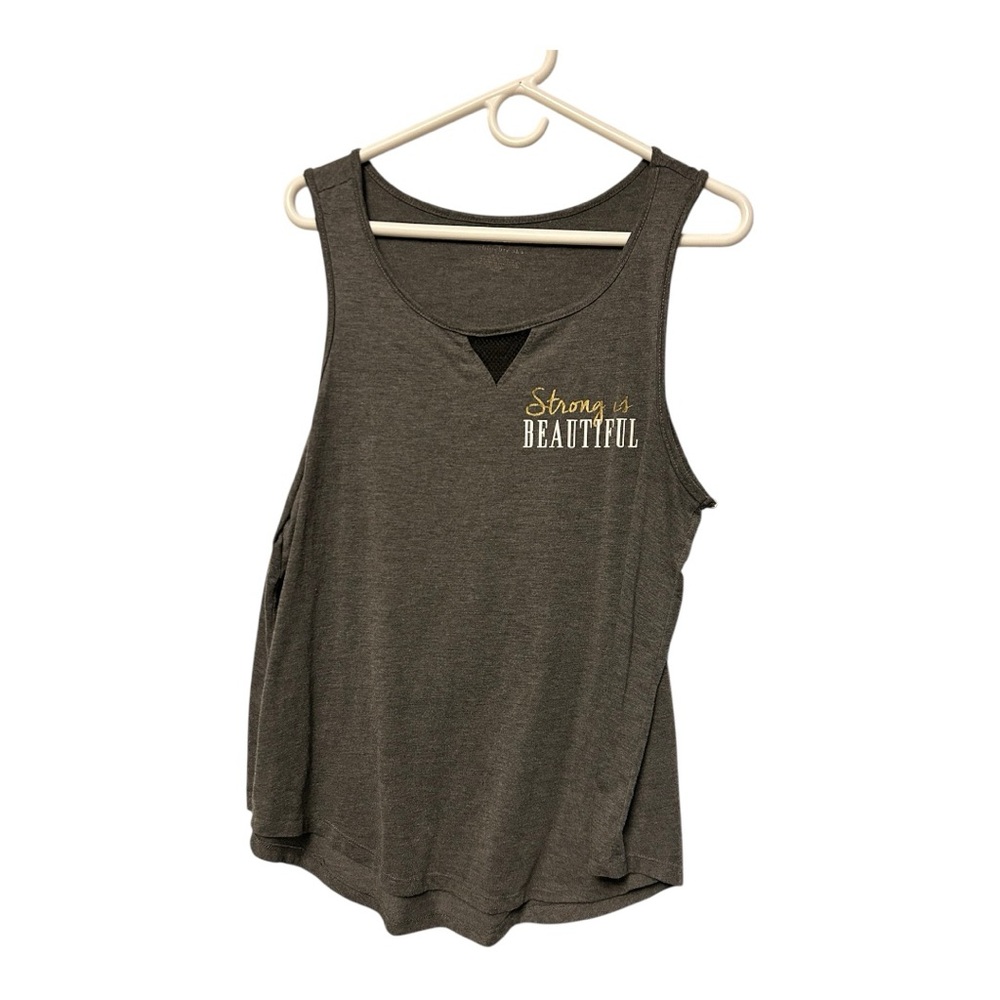 Women's Gray Tank Top Size L - Strong Is Beautiful